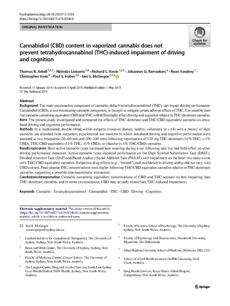 File:Science:Cannabidiol (CBD) content in vaporized cannabis does not prevent tetrahydrocannabinol (THC)-induced impairment of driving and cognition.pdf